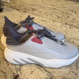 Adidas Light Gray and Maroon Sneakers